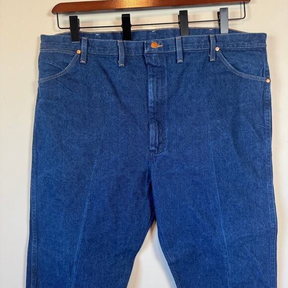 Vtg Wrangler Cowboy Cut Jeans High Rise Dark Wash Western Workwear Denim 48x32 - Picture 3 of 10